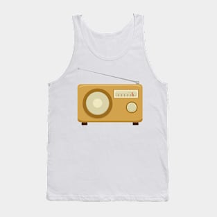 Retro vintage brown flat style portable radio Tank Top